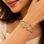 Elora Crystal Blossom Double Cuff Bracelet 4
