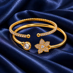Elora Crystal Blossom Double Cuff Bracelet 3