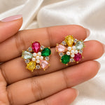 Elowen Multicolour Floral Stud Earrings 2