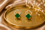 Emerald Clover Crystal Stud Earrings 2