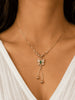 Emerald Bloom Tassel Necklace