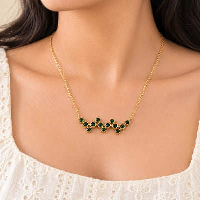 Emerald Cascade Crystal Necklace