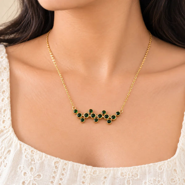 Emerald Cascade Crystal Necklace