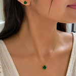 Emerald Solitaire Crystal Necklace set 1