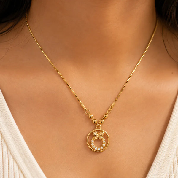 Eternal Circle Rose Gold Crystal Necklace