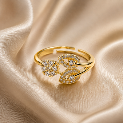 Evelisse Crystal Floral Vine Ring