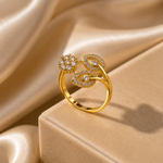 Evelisse Crystal Floral Vine Ring 4