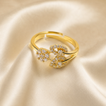 Evelisse Crystal Floral Vine Ring 5