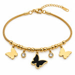 Golden Butterfly Crystal Charm Bracelet 3