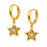Golden Starlight Crystal Hoop Earrings 2
