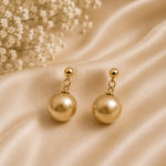 Gold Pearl Hanging Earrings 3