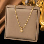 Golden Aura Minimal Pendant Necklace 4