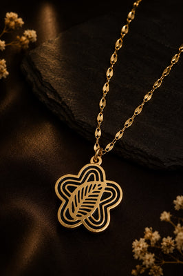 Golden Bloom Flower Pendant Necklace