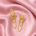 Golden Cascade Chain Earrings 3
