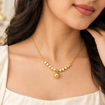 Golden Cube Drop Necklace 1