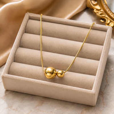 Golden Duo Bead Necklace