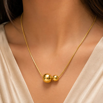 Golden Duo Bead Necklace