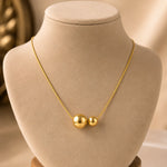 Golden Duo Bead Necklace 3