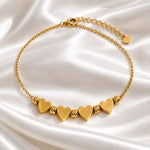 Golden Five Hearts Anklet 4