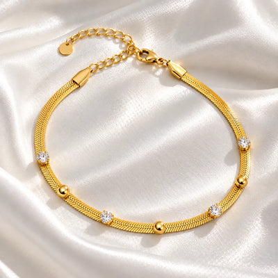 Golden Glow Crystal Anklet