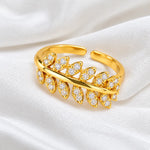 Golden Laurel Crystal Ring 2