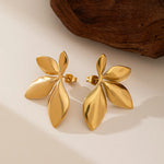 Golden Leaf Whisper Stud Earrings 4