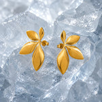 Golden Leaf Whisper Stud Earrings 2