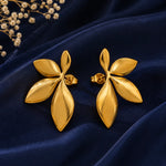 Golden Leaf Whisper Stud Earrings 3