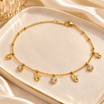 Golden Luxe Crystal Charm Anklet 4