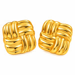 Golden Luxe Woven Knot Stud Earrings 4