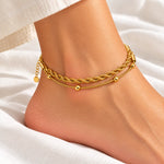 Golden Rope Double Layer Anklet 2
