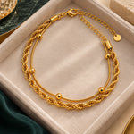 Golden Rope Double Layer Anklet 4