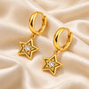 Golden Starlight Crystal Hoop Earrings