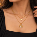 Golden Starlight Butterfly Layered Necklace 2
