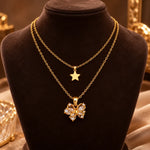 Golden Starlight Butterfly Layered Necklace 3