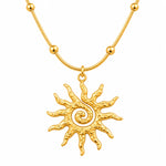 Golden Sunburst Pendant Necklace 2