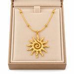 Golden Sunburst Pendant Necklace 4