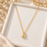Golden Teardrop Minimal Pendant Necklace 4