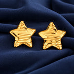 Golden Twisted Star Stud Earrings 3