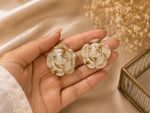Gold Foil Flower Rose Earrings 2
