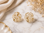 Gold Foil Flower Rose Earrings 4