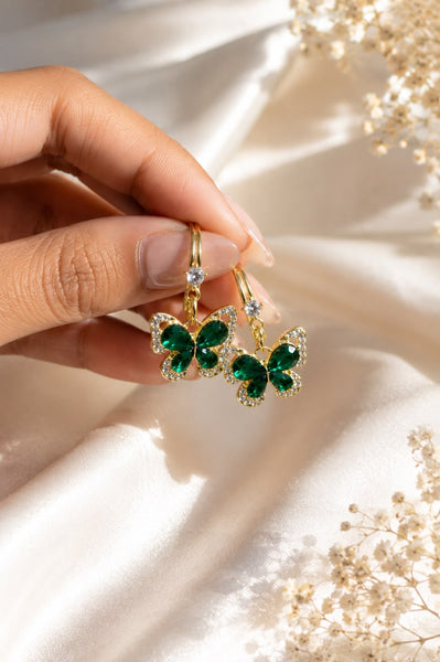 Green Butterfly Earrings