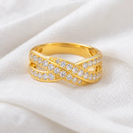 Infinity Sparkle Gold Ring 1