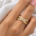 Infinity Sparkle Gold Ring 2