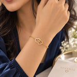 Interlocked Hearts Gold Bracelet 1