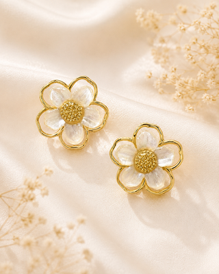 Ivory Blossom Stud Earrings