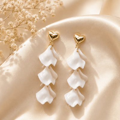 Ivory Petal Cascade Earrings