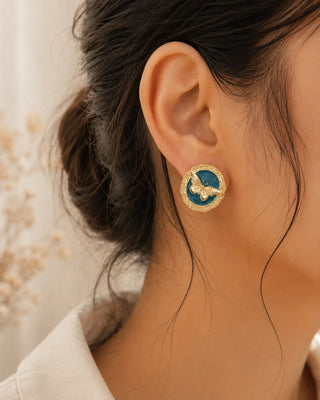 Lavender Butterfly Stud Earrings