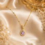 Lilac Dewdrop Pendant Necklace 3