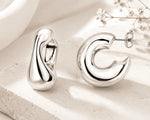 Luna Silver Hoop Earrings 3